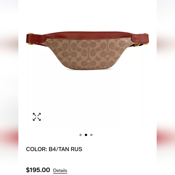 COACH Essential Signature Canvas Belt Bag in tan/rust - Picture 2 of 8